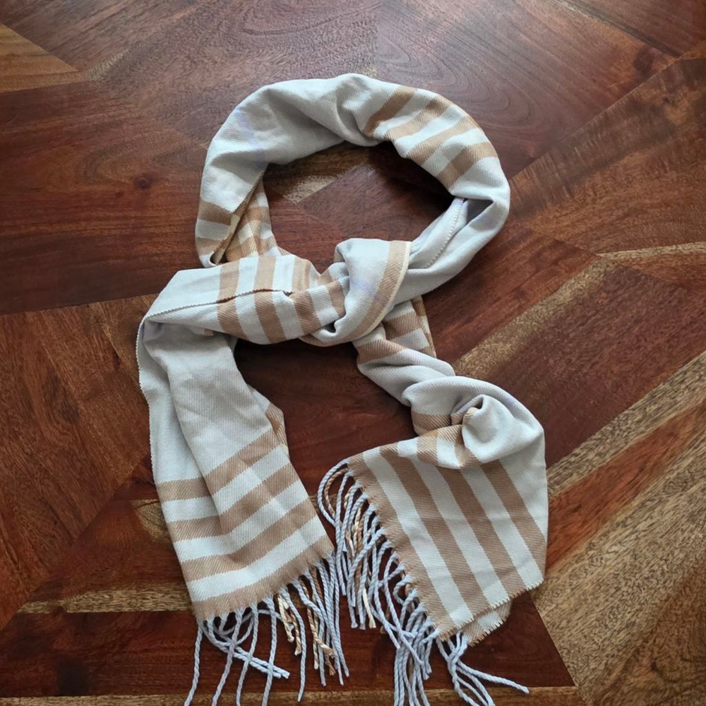 Women's Unbranded 100% Cashmere Plaid Scarf One Size Beige Brown‎